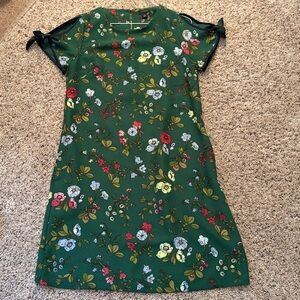Ann Taylor Green Floral Dress